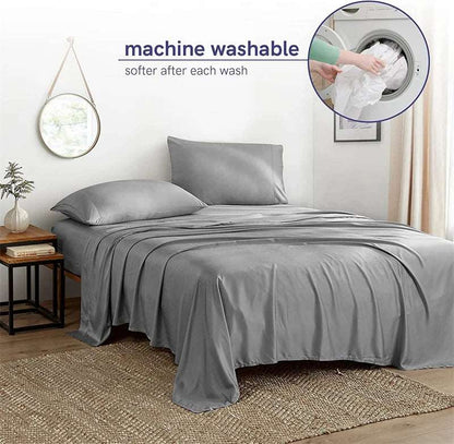 Bamboo Bed Sheet Set | Luxury Organic Fitted & Flat Sheets  Dream Tech Sleep
