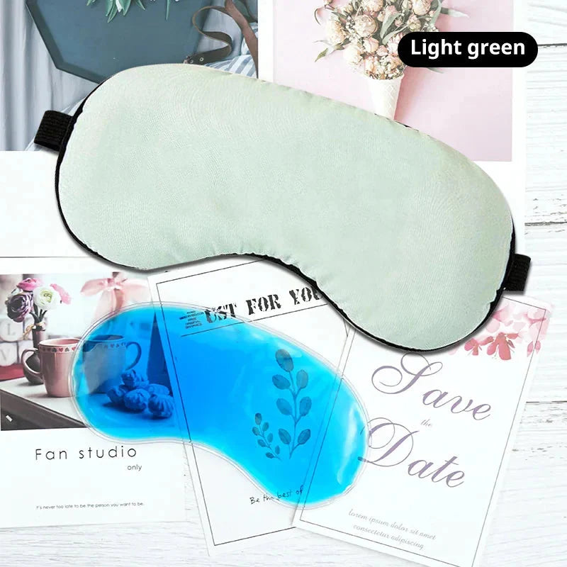 Sleep Light Blocking Eye Mask and Gel Cold Ice Pack Double-Sided Ice Silk Warm Cool Sleep Eye Mask for Travel Sleeping  Dream Tech Sleep
