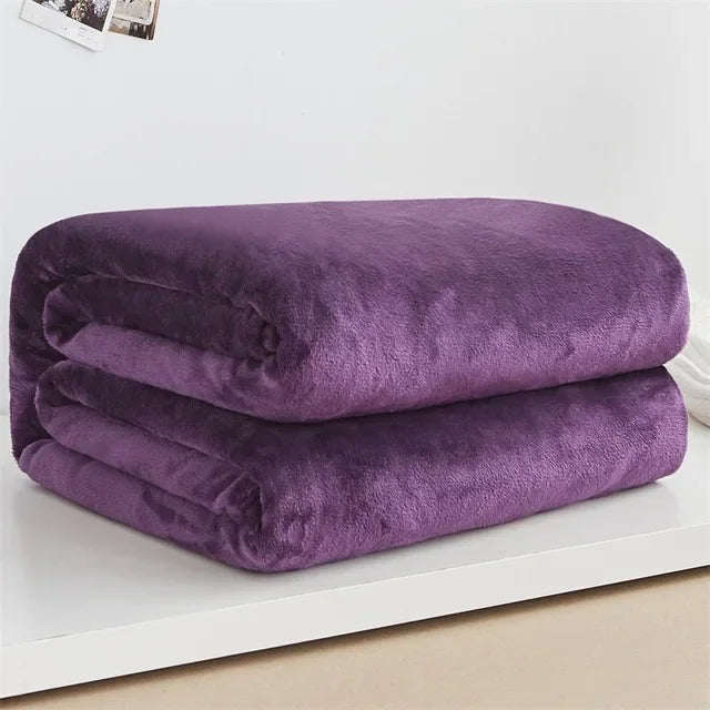 Super Soft Coral Fleece Blanket | Lightweight Solid Flannel Throws  Dream Tech Sleep