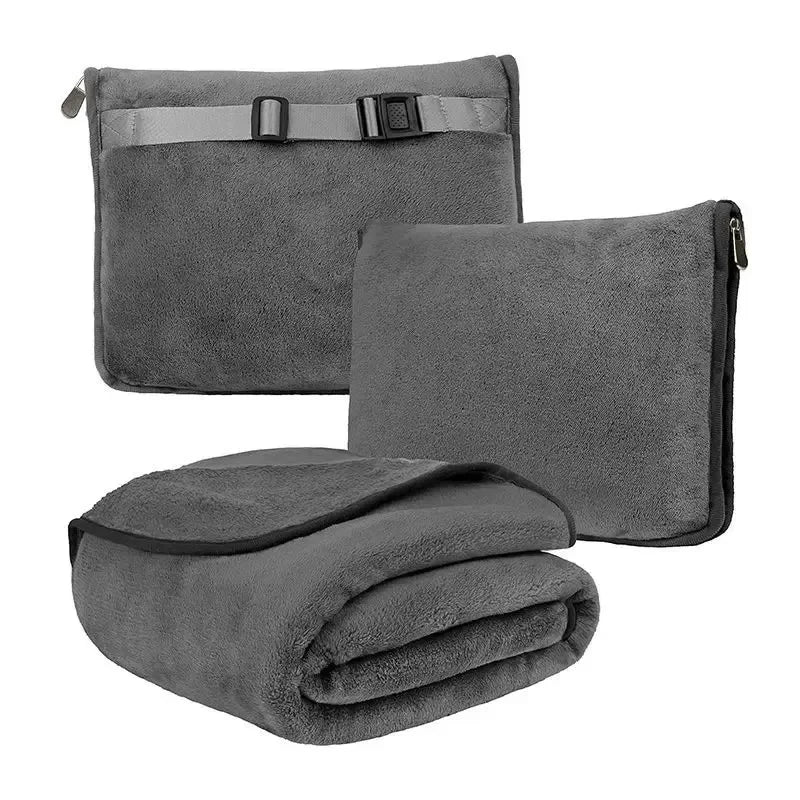 Coral Fleece Airplane Blankets Soft Warm Fluffy Multi Functional Portable Cuddle Cution Pillow 2 in 1 Travel Blankets  My Store