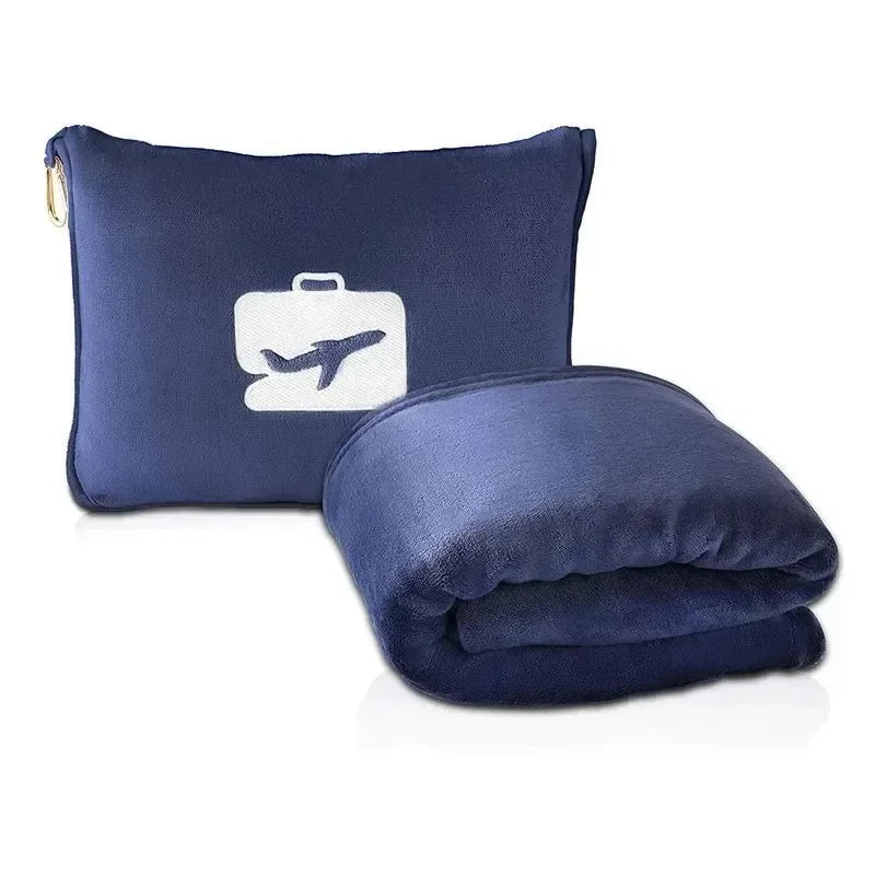 Coral Fleece Airplane Blankets Soft Warm Fluffy Multi Functional Portable Cuddle Cution Pillow 2 in 1 Travel Blankets  My Store
