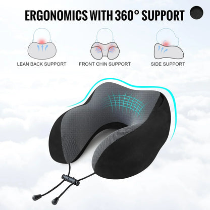 THUTMOSE Travel Pillow Velvet Memory Foam Neck Pillow with Hood  Dream Tech Sleep