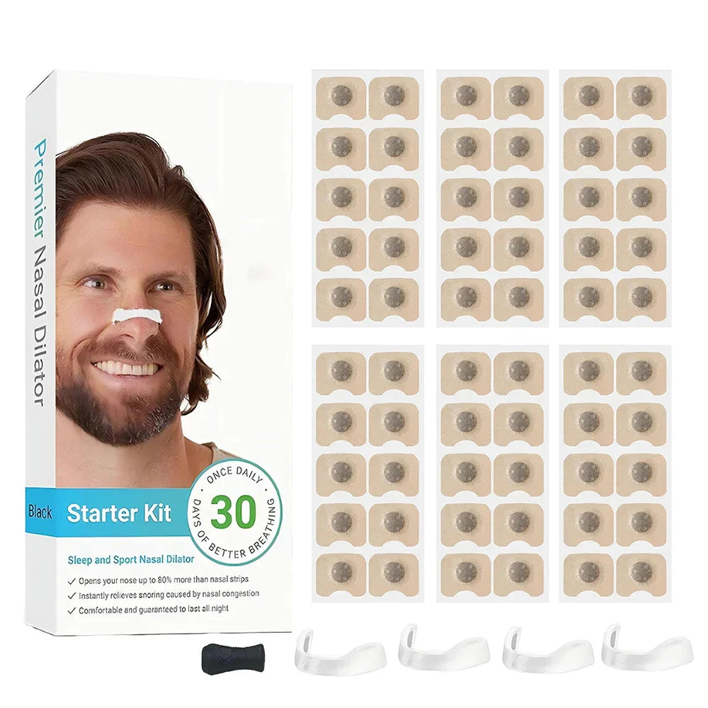Skin Safe Nasal Strips,Nasal Dilator Intake Breathing Nasal Strip Starter Kit Boost Oxygen Reduce Snoring,Magnetic Nose Strips  Dream Tech Sleep