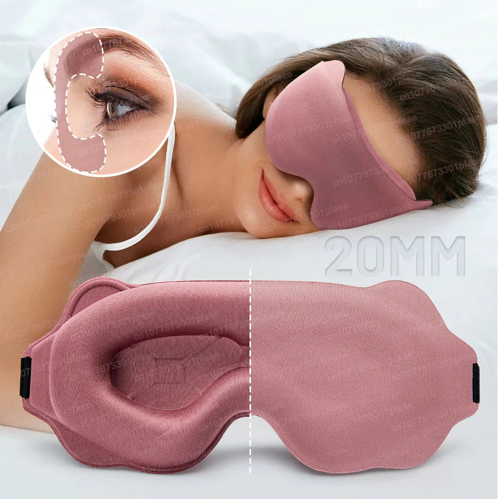 3D Sleep Mask Sleeping Aid Blindfold Block Out Light Portable Soft Memory Foam Face Mask Eyeshade Comfort Three Dimension Design  Dream Tech Sleep