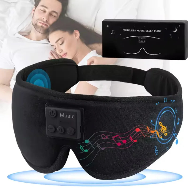 3D Stereo White Noise Bluetooth Sleep Headphone Breathable Eye Mask with Blackout Music Eye Protection Dark Circle  Dream Tech Sleep