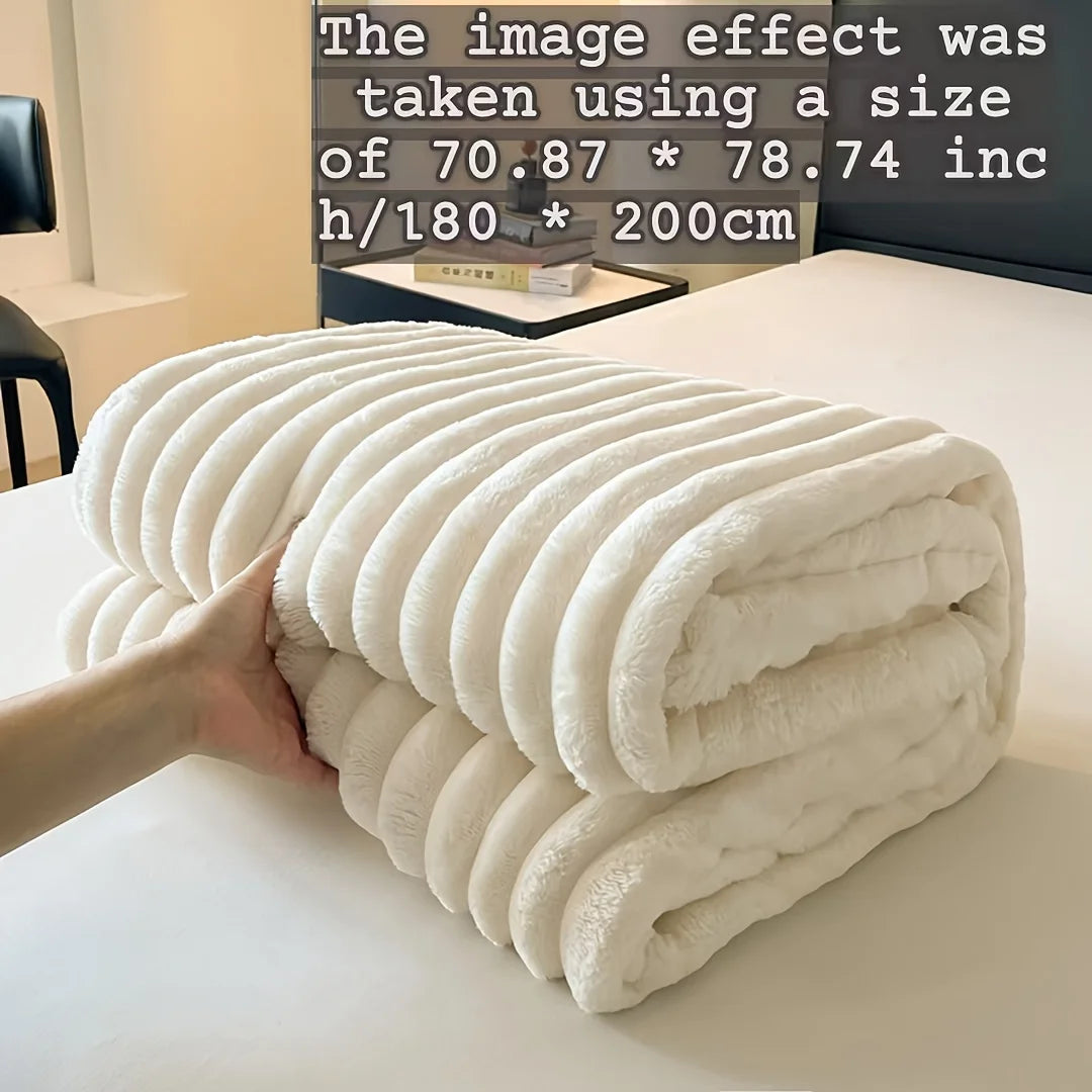 Luxurious Faux Rabbit Fur Throw Blanket - Soft, Warm & Cozy for Couch, Bed, Office, and Travel  My Store