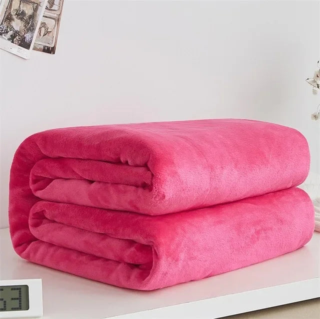 Super Soft Coral Fleece Blanket | Lightweight Solid Flannel Throws  Dream Tech Sleep