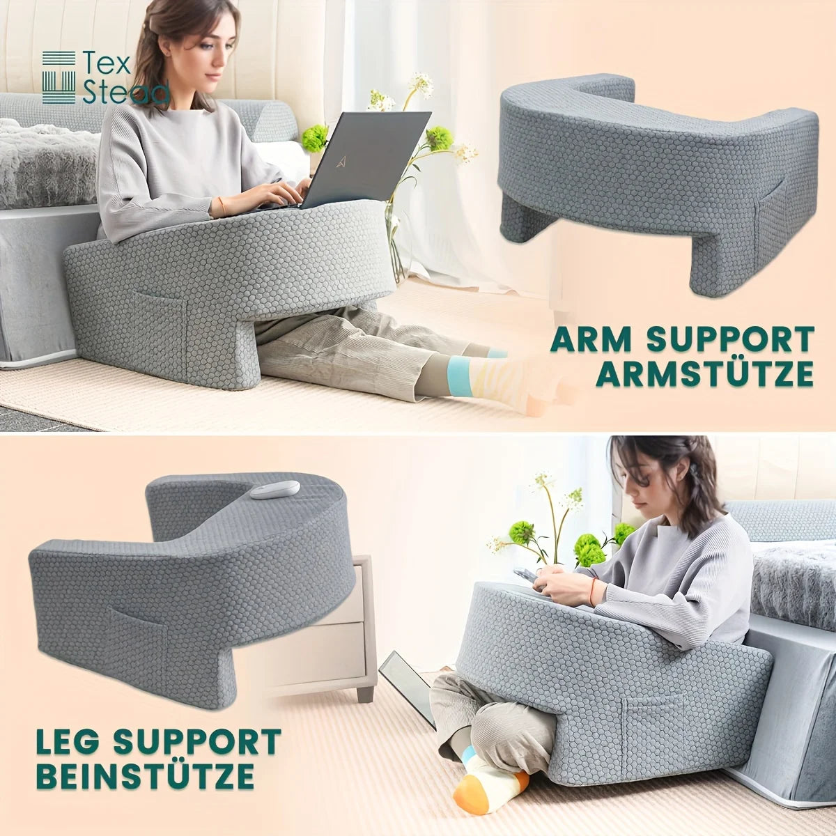 gaming armrest pillow, memory foam reading pillow, oversized support cushion, removable washable cover,,long session support,  My Store