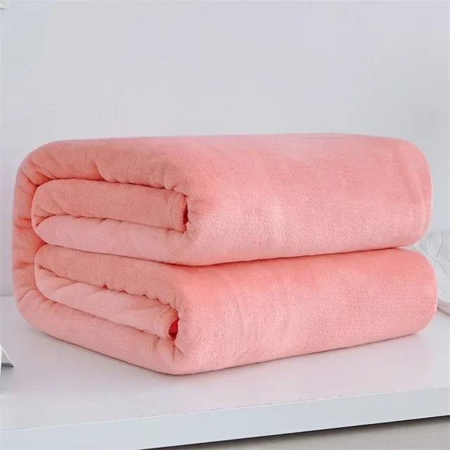 Super Soft Coral Fleece Blanket | Lightweight Solid Flannel Throws  Dream Tech Sleep