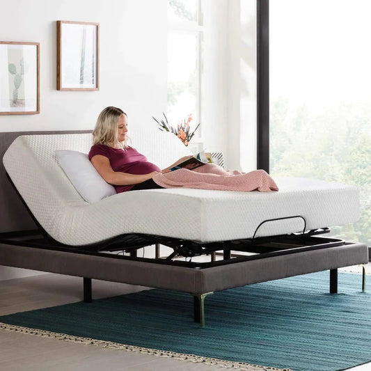 Full Size Adjustable Bed Frame, Independent Head and Foot Incline, Powerful Quiet Motor, Electric Beds Base, Ergonomic Bed Frame  Dream Tech Sleep