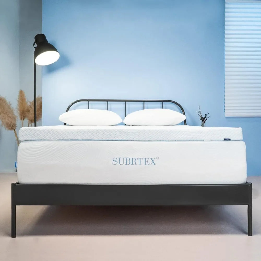 High Density Gel-Infused Memory Foam Mattress Topper – Cooling Bed Topper Pad  Dream Tech Sleep