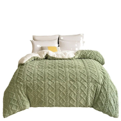 Comfortable double-sided velvet quilt core bedroom velvet thickened blanket home lamb fleece quilt warm quilt core comfortable  My Store