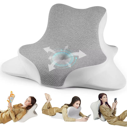 Reading Pillow for Bed, Lying, Leaning and Prone, Ergonomic Memory Foam Bed Wedge Pillow for Chin & Back Support Pillows  My Store