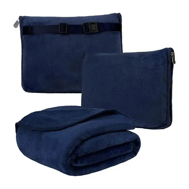 Coral Fleece Airplane Blankets Soft Warm Fluffy Multi Functional Portable Cuddle Cution Pillow 2 in 1 Travel Blankets  My Store