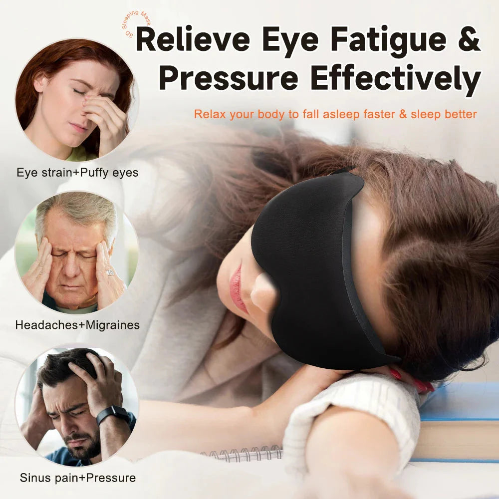 3D Mask for Sleep Eye Mask Lights Blockout Soft Padded Sleeping Masked Fabric Cover Shade Blindfold Eyepatch Travelsleepmask  Dream Tech Sleep