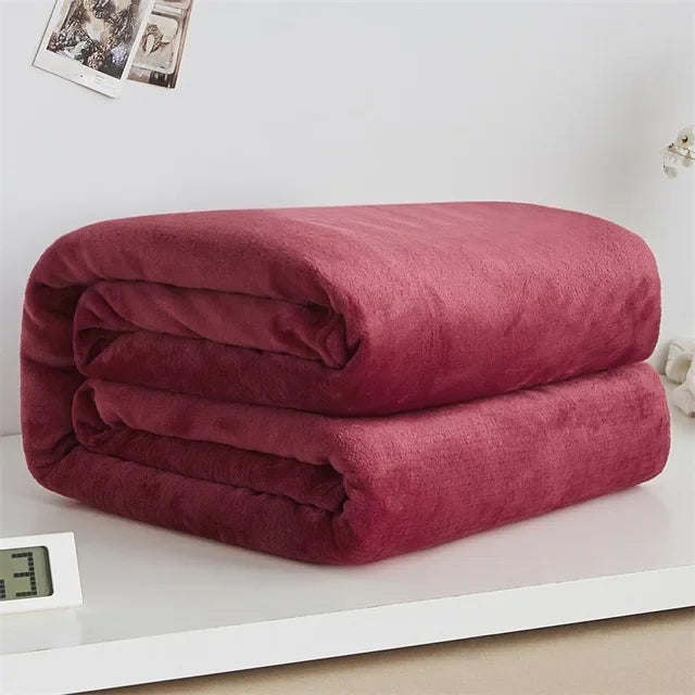 Super Soft Coral Fleece Blanket | Lightweight Solid Flannel Throws  Dream Tech Sleep