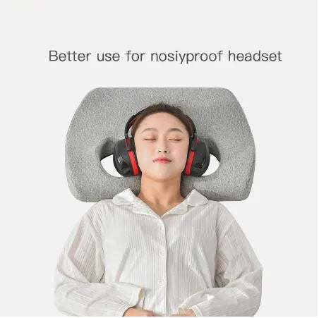 Noise-proof Headset Hole Pillow Memory Foam Pillow Release Ears Pain Pillow with Hole for Side Sleeper  Dream Tech Sleep