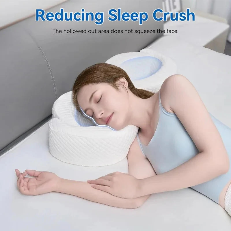 New Side Pillow Without Pressing Face, Anti-wrinkle Anti-neck Lines Sleep Pillow Deep Sleep Soft Sleep Pillow  Dream Tech Sleep