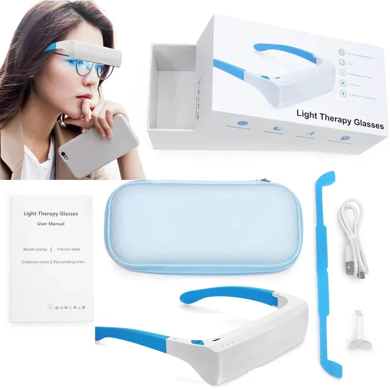 SAD Light Therapy Lamp Depression Mood Therapy Glasses wearable  led light anti motion sickness SAD therapy Phototherapy glasses  Dream Tech Sleep