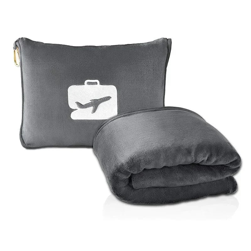 Coral Fleece Airplane Blankets Soft Warm Fluffy Multi Functional Portable Cuddle Cution Pillow 2 in 1 Travel Blankets  My Store