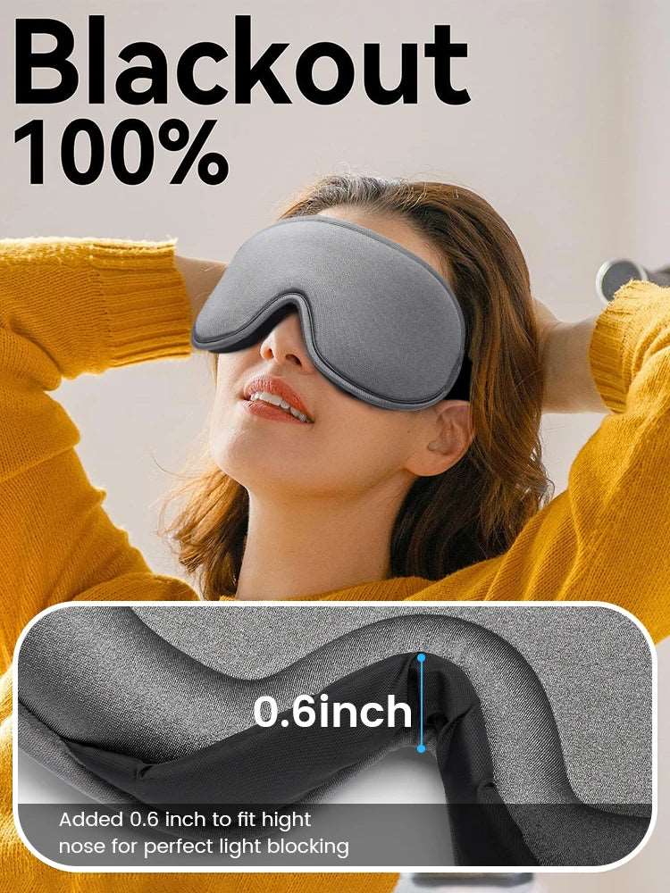 3D Memory Foam Sleep Mask | Soft Silk Eye Cover  Dream Tech Sleep