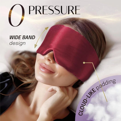 Silk Sleep Mask Soft Pressureless Sleeping Mask 100% Mulberry Silk for Eye Skin Anti Wrinkles,Adjustable Wide Velcro Ear Cover  My Store