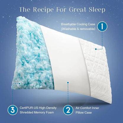 Shredded Memory Foam Pillow – Cooling Pillow for Hot Sleepers