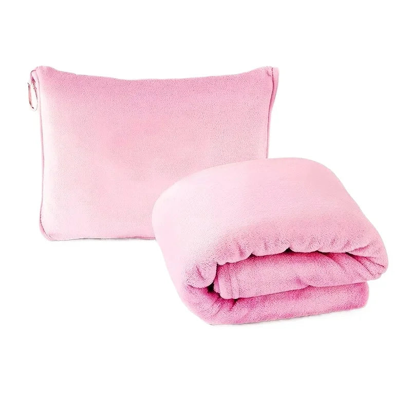 Coral Fleece Airplane Blankets Soft Warm Fluffy Multi Functional Portable Cuddle Cution Pillow 2 in 1 Travel Blankets  My Store