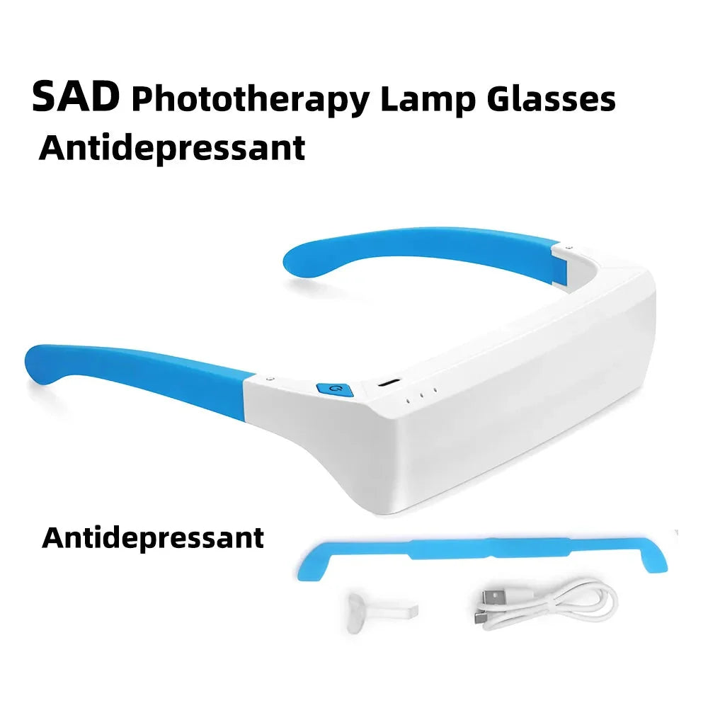 SAD Light Therapy Lamp Depression Mood Therapy Glasses wearable  led light anti motion sickness SAD therapy Phototherapy glasses  Dream Tech Sleep