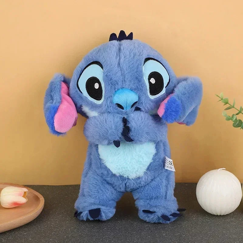 Kawaii Stitch Plush Doll Baby Sleeping Companion Sound Soothing Musical  Kawaii With Air Bag and Light Doll Breathing Toys Gifts  My Store