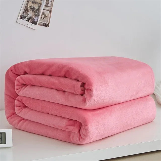 Super Soft Coral Fleece Blanket | Lightweight Solid Flannel Throws  Dream Tech Sleep