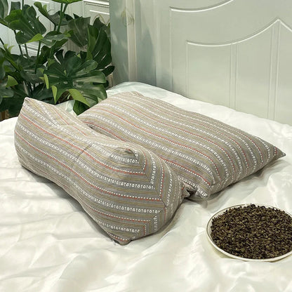 Cervical Protection Buckwheat Pillow Cotton Soft Breathable Neck Pillow Home Sleep Ergonomic Pillow Independent And Removable  My Store