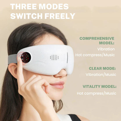 Eye Massager Smart Vibration Heating Eye Mask Relieve Fatigue Bluetooth Music Eye Massage Relax Migraines Relief Improve Sleep  Dream Tech Sleep