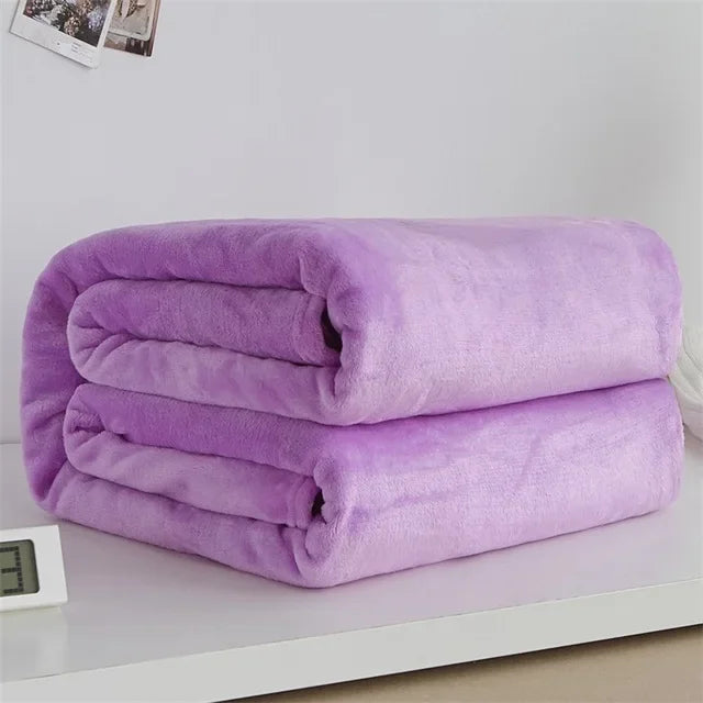 Super Soft Coral Fleece Blanket | Lightweight Solid Flannel Throws  Dream Tech Sleep
