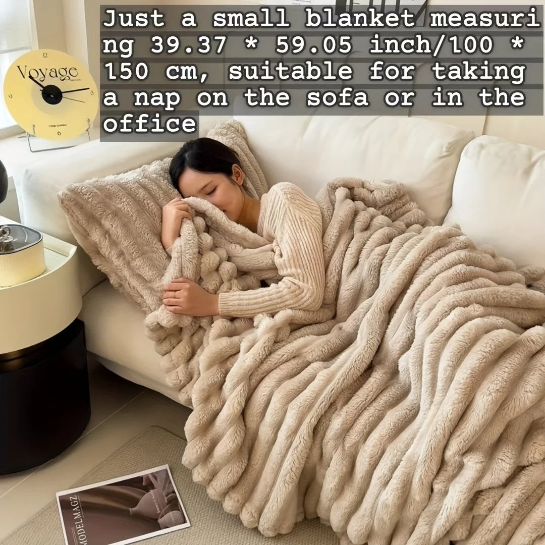 Luxurious Faux Rabbit Fur Throw Blanket - Soft, Warm & Cozy for Couch, Bed, Office, and Travel  My Store