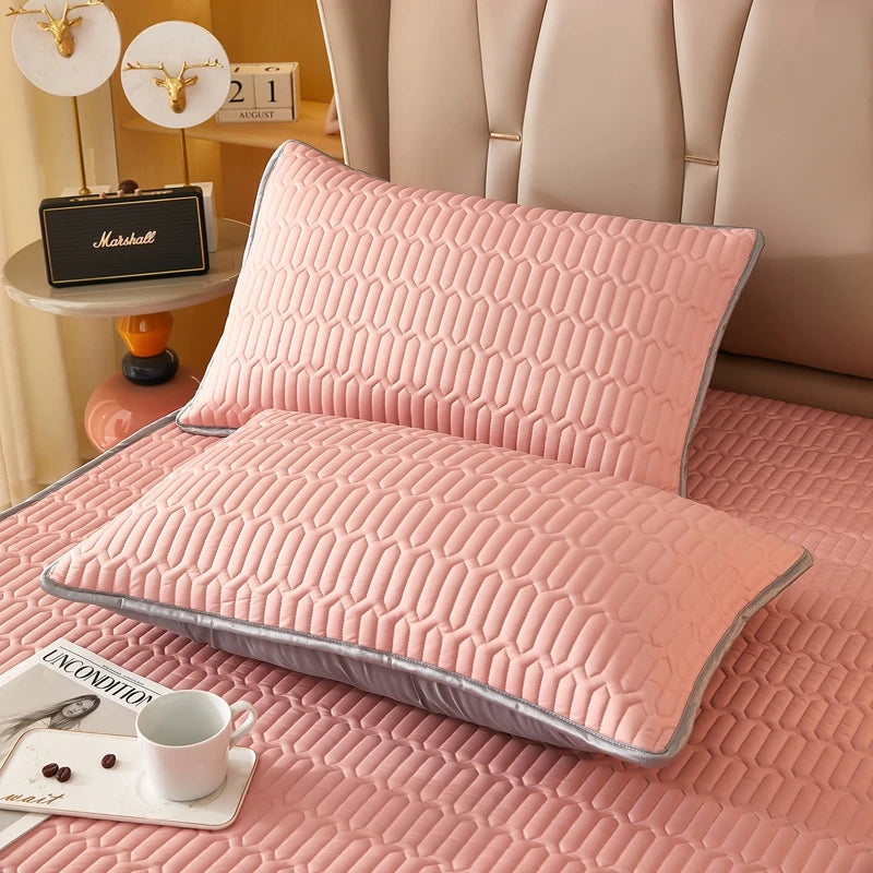 Bonenjoy Ice Cooling Pillowcase for Summer Latex Pillow Cover 48x74cm Solid Quilted Pillow Sham Home Decorative Pillowcase  Dream Tech Sleep