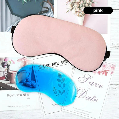 Sleep Light Blocking Eye Mask and Gel Cold Ice Pack Double-Sided Ice Silk Warm Cool Sleep Eye Mask for Travel Sleeping  Dream Tech Sleep
