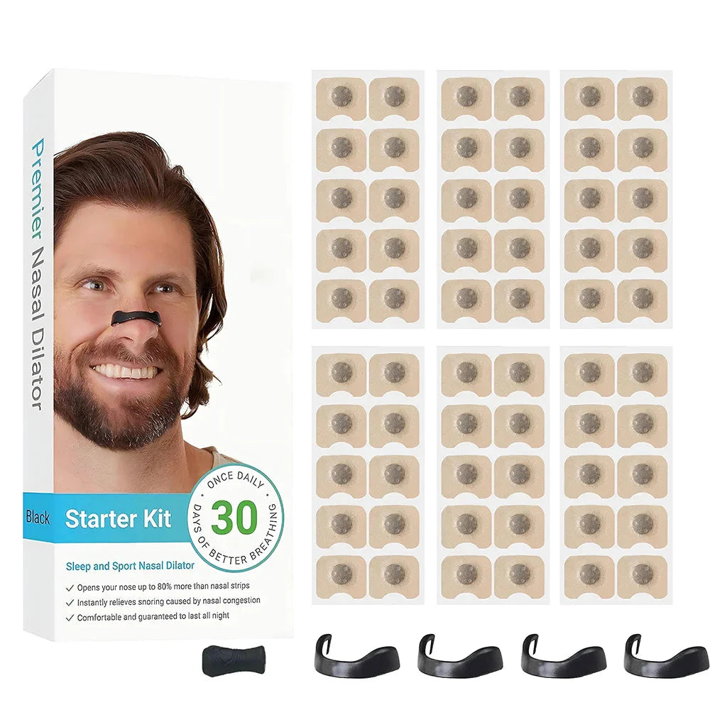 Skin Safe Nasal Strips,Nasal Dilator Intake Breathing Nasal Strip Starter Kit Boost Oxygen Reduce Snoring,Magnetic Nose Strips  Dream Tech Sleep