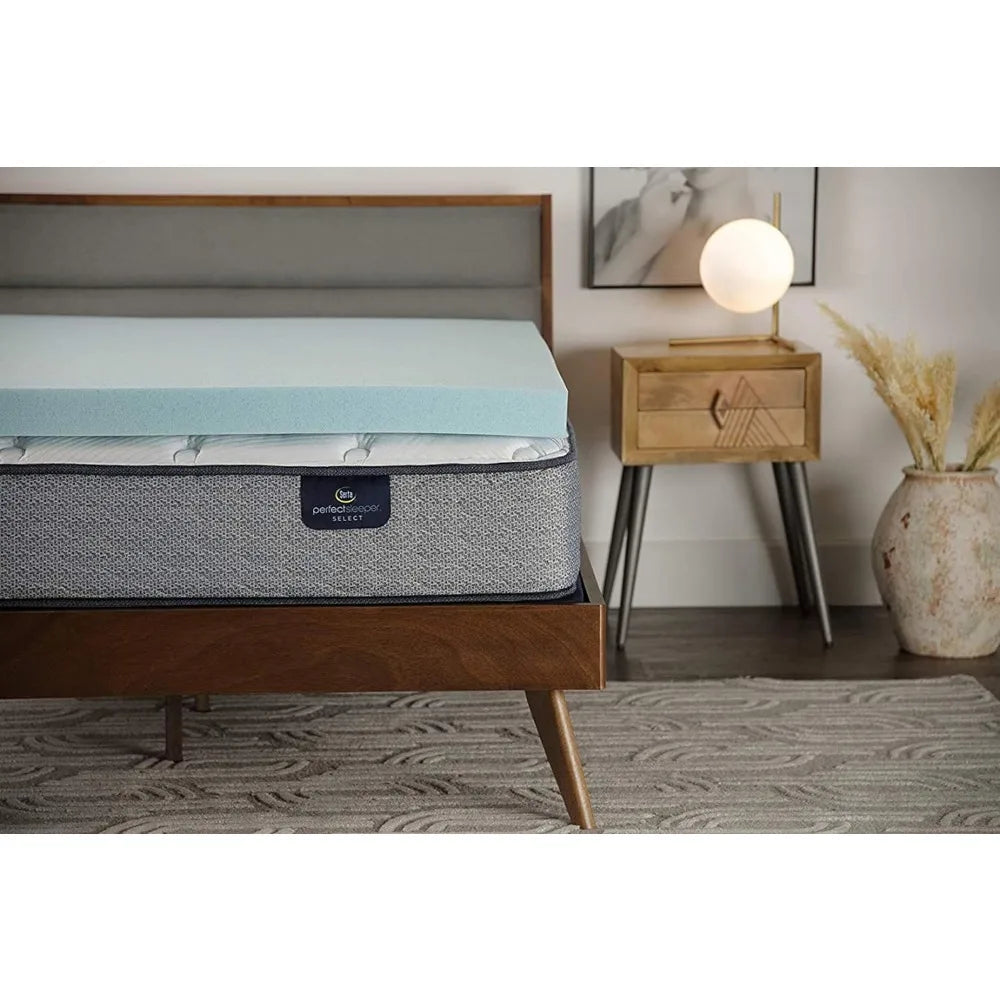 ThermaGel Cooling Memory Foam Mattress Topper | 3 Inch, King Size, Blue  Dream Tech Sleep