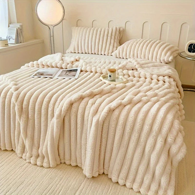 Luxurious Faux Rabbit Fur Throw Blanket - Soft, Warm & Cozy for Couch, Bed, Office, and Travel  My Store