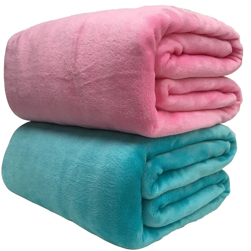 Super Soft Coral Fleece Blanket | Lightweight Solid Flannel Throws  Dream Tech Sleep