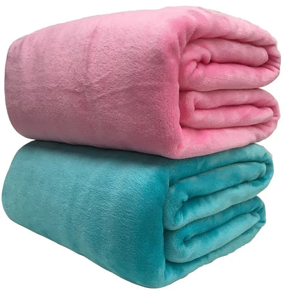 Super Soft Coral Fleece Blanket | Lightweight Solid Flannel Throws  Dream Tech Sleep
