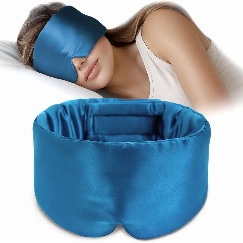 Silk Sleep Mask Soft Pressureless Sleeping Mask 100% Mulberry Silk for Eye Skin Anti Wrinkles,Adjustable Wide Velcro Ear Cover  My Store