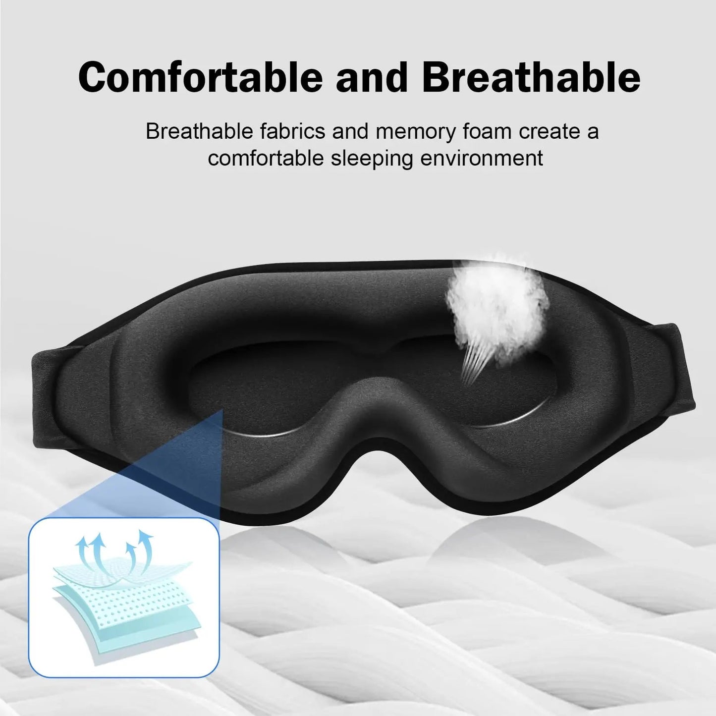 3D Sleep Mask Blindfold Sleeping Aid Eye Mask Soft Memory Foam Face Mask Eyeshade 99% Blockout Light Slaapmasker Eye Cover Patch  My Store