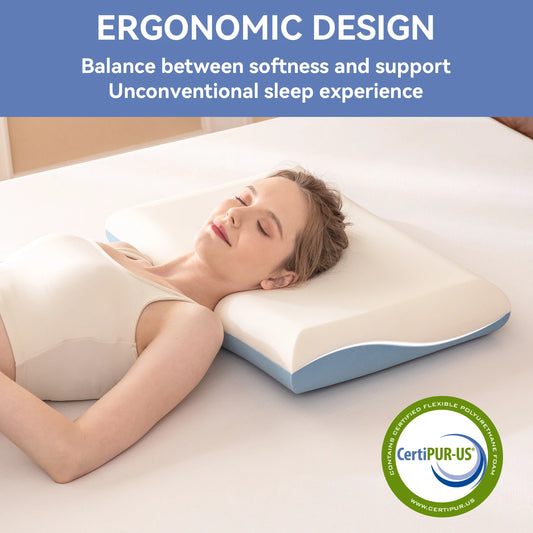 Hcore 1 PC Dual-Sided Core Memory Foam Pillow, Cooling & Cozy Washable Cover for All Seasons Breathable Sleeping, CertiPUR-US  Dream Tech Sleep