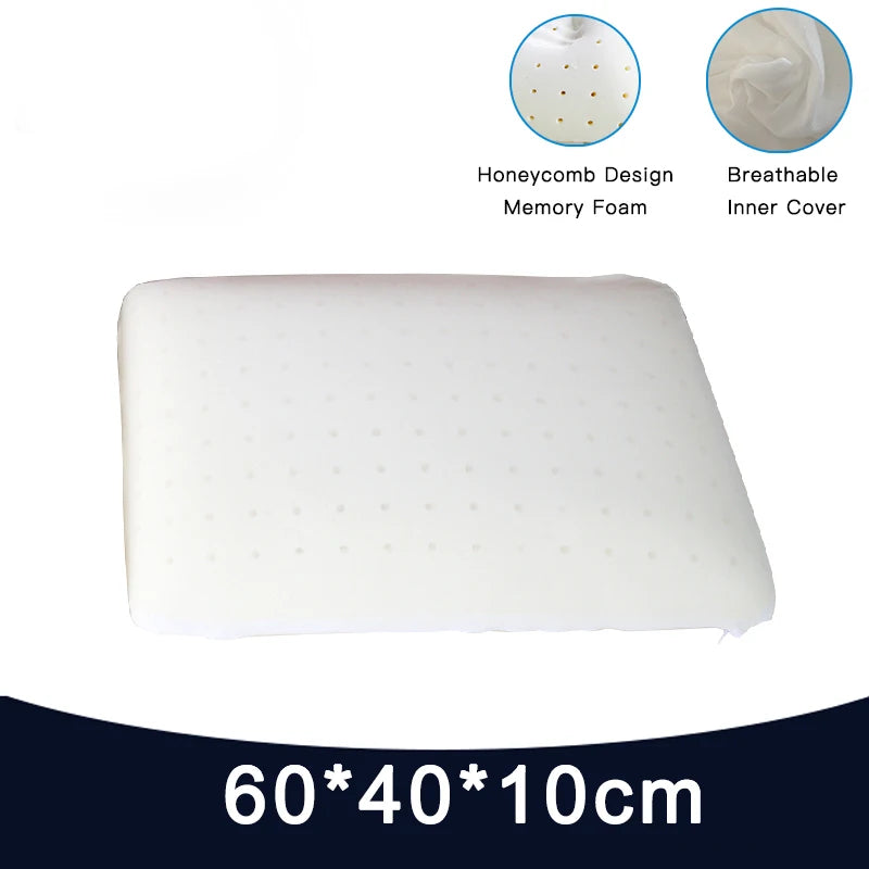 PurenLatex 60x40x10cm Orthopedic Cooling Pillow Memory Foam Pillow for Sleeping Back Sleeper & Side Sleeper Bedding Pillow  Dream Tech Sleep