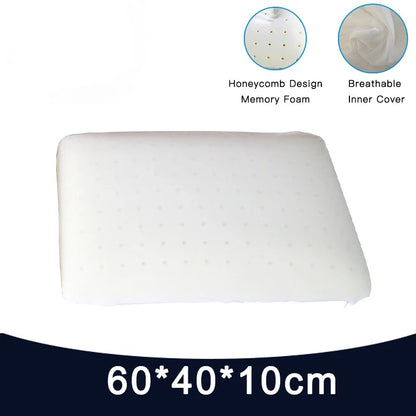 PurenLatex 60x40x10cm Orthopedic Cooling Pillow Memory Foam Pillow for Sleeping Back Sleeper & Side Sleeper Bedding Pillow  Dream Tech Sleep
