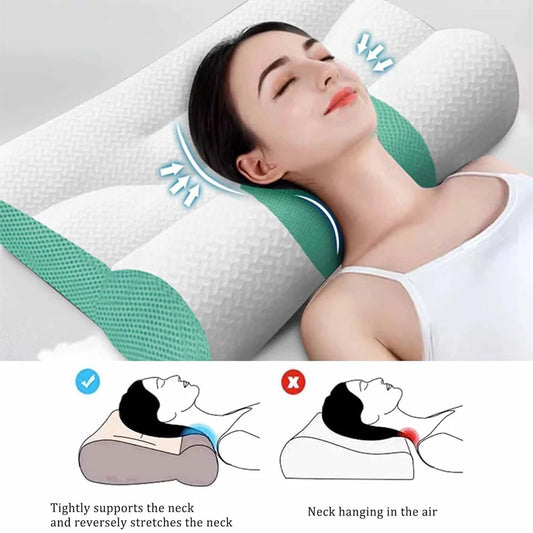 Ergonomic Goose Down Pillow with Memory Foam for Cervical Support  Dream Tech Sleep