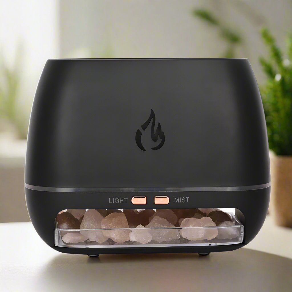 Salt Stone Flame Aroma Diffuser - Heavy Fog Air Humidifier  Dream Tech Sleep