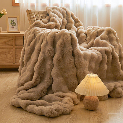 Double-sided Blanket Coral Fleece Nap Office Sofas Cover Blanket Thick Fleece Winter  Dream Tech Sleep